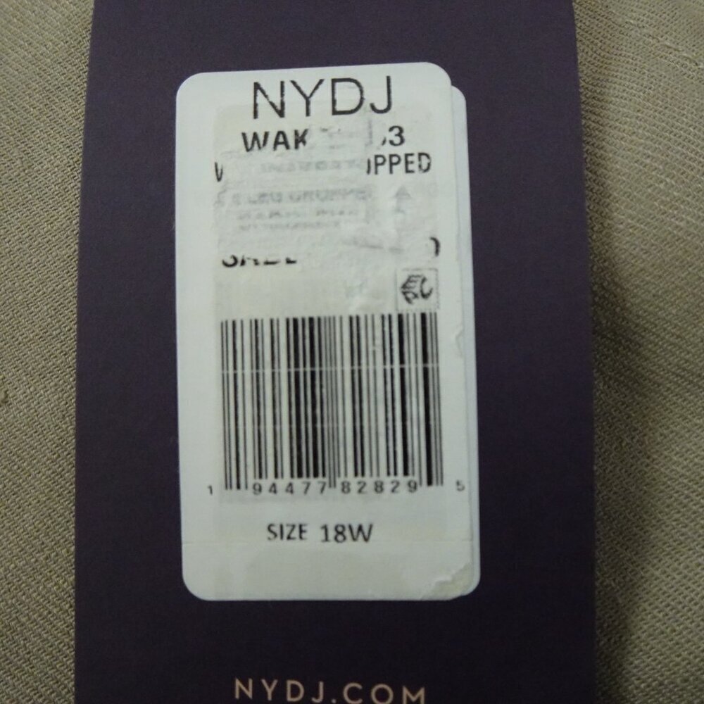 NYDJ Wide Leg Pants Women's Plus Size 18W Brown Linen Blend Cropped Cargo - Picture 9 of 11